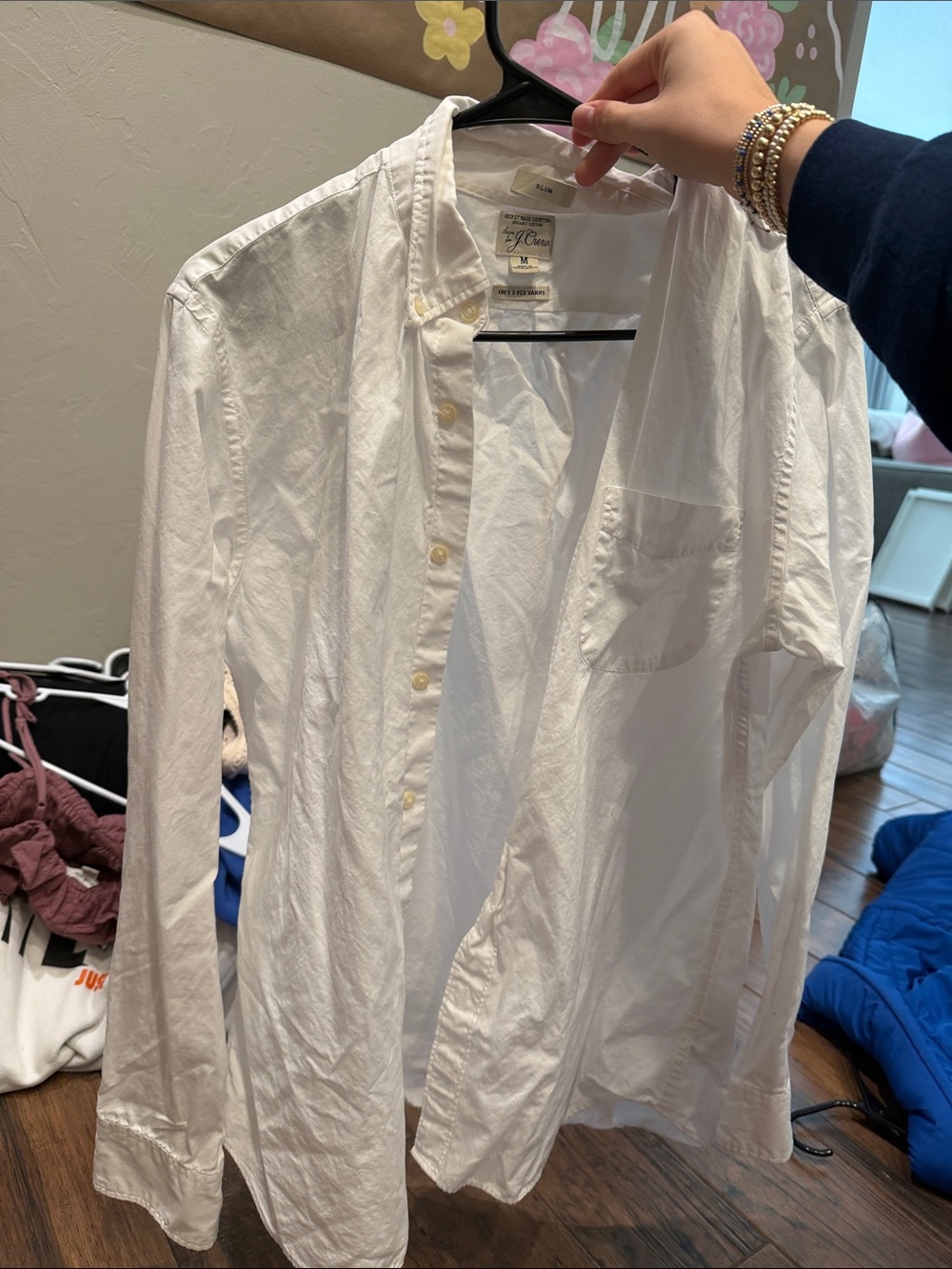 J. Crew White Lightweight Button-Up Shirt